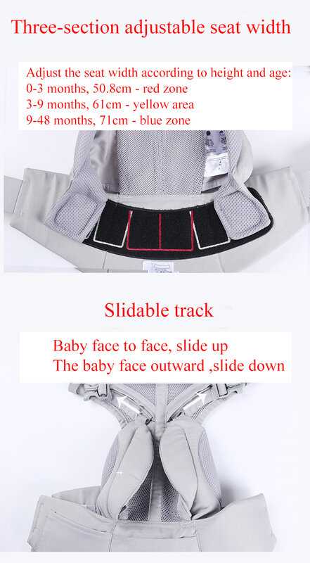 Egobaby Ergonomic Kangaroo Baby Carrier, Infantil Kid Sling Back, Mochila frontal, Envolva o saco do bebê, 0-36 meses