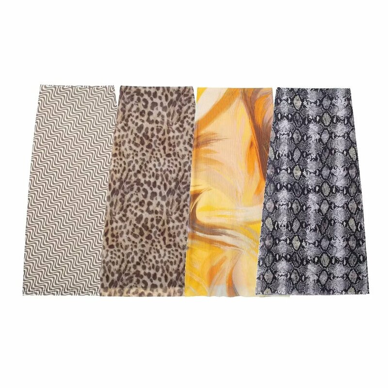 Jupe mi-longue en maille à imprimé léopard pour femmes, taille haute, fermeture éclair, vintage, mode chic, nouveau, 2024