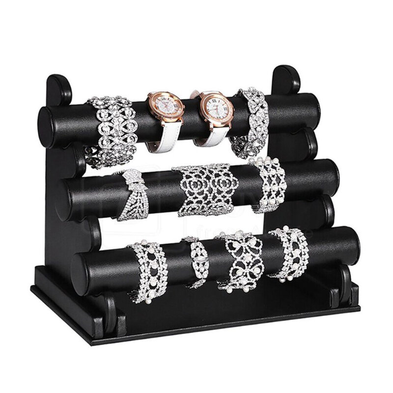 Rak Display perhiasan beludru 1/3 tingkat, rak tampilan jam tangan kalung gelang, tempat pajangan toko perhiasan dapat dilepas