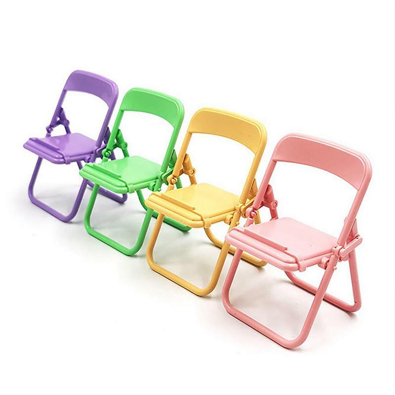 Soporte de teléfono para silla plegable, soporte de escritorio para teléfono celular, forma de silla plegable exquisita, suave y