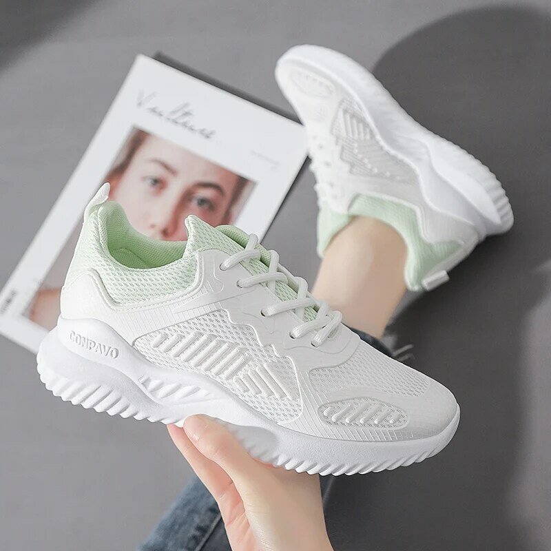 2024 Women's shoes flat shoes women's sneakers  lace up casual shoes running breathable shoes mesh shoes shoes anti slip shoes 