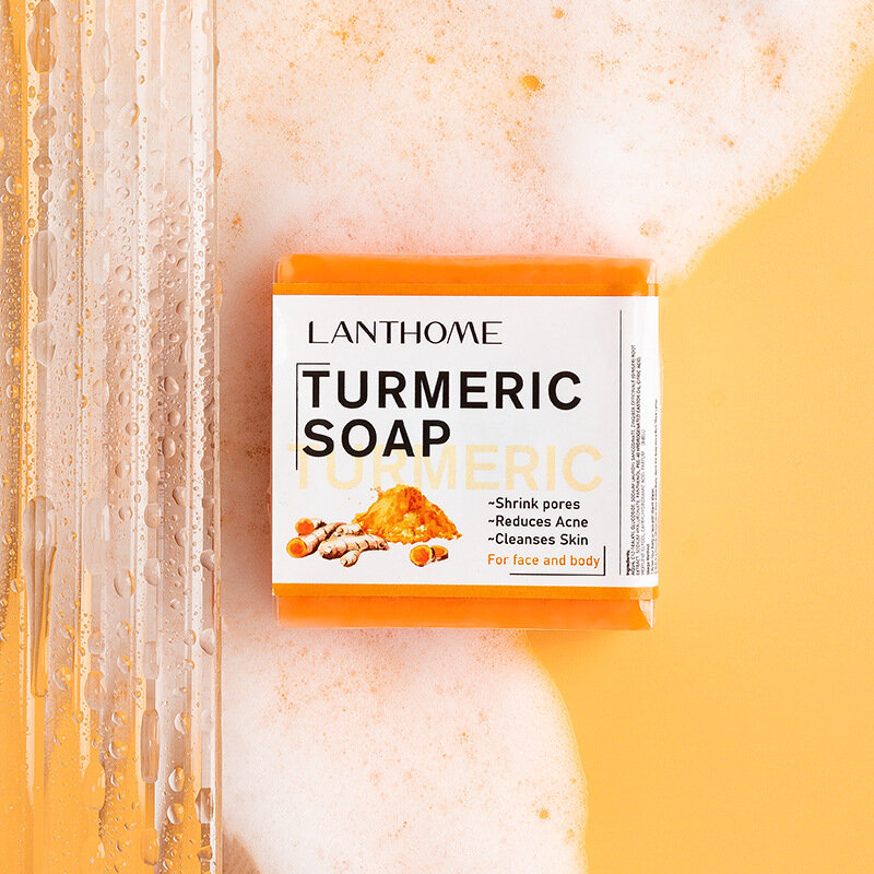 100g Turmeric Ginger Soap Anti Acne Skin Brighten Face Cleansing Soap Remove Pimples Dark Spot Handmade Essential Oil Body Bath