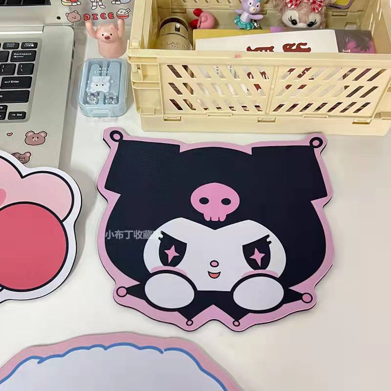 Almofada de rato de escritório antiderrapante almofada de rato irregular de sanrio dos desenhos animados kawaii cinnamoroll kuromi kirby simples espessamento do mouse