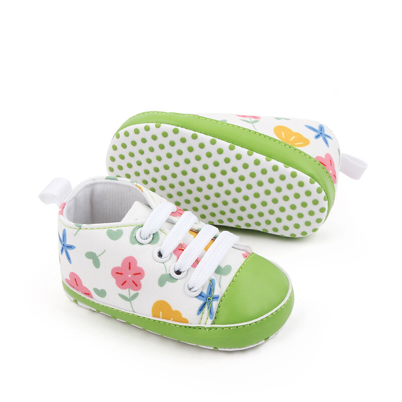 Zapatos de lona para bebé, zapatillas planas informales con estampado de leopardo, flores, planetas, pan de jengibre, para caminar, para niñas y niños