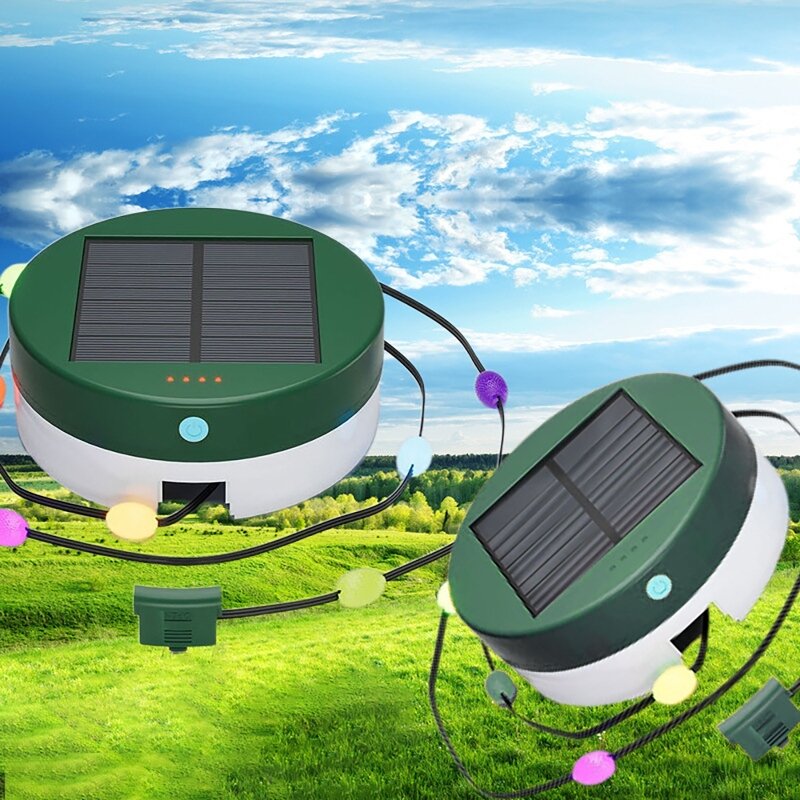 Girlandy żarówkowe na energię słoneczną pudełko do przechowywania RGB IC kolorowy lekki sznurek wielofunkcyjny na zewnątrz kempingowy ślubne dekoracje ogrodowe światła awaryjnego