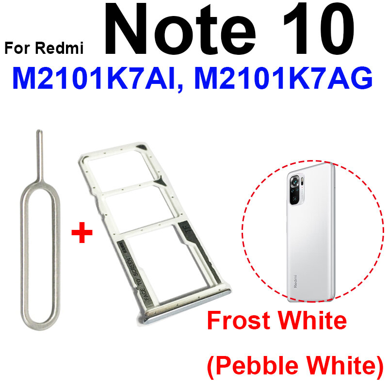 Sim Card Tray For Xiaomi Redmi Note 10 Note 10S Note 10 Pro 4G 5G SIM Card Adapter Dual Sim Card Holder Spare Parts