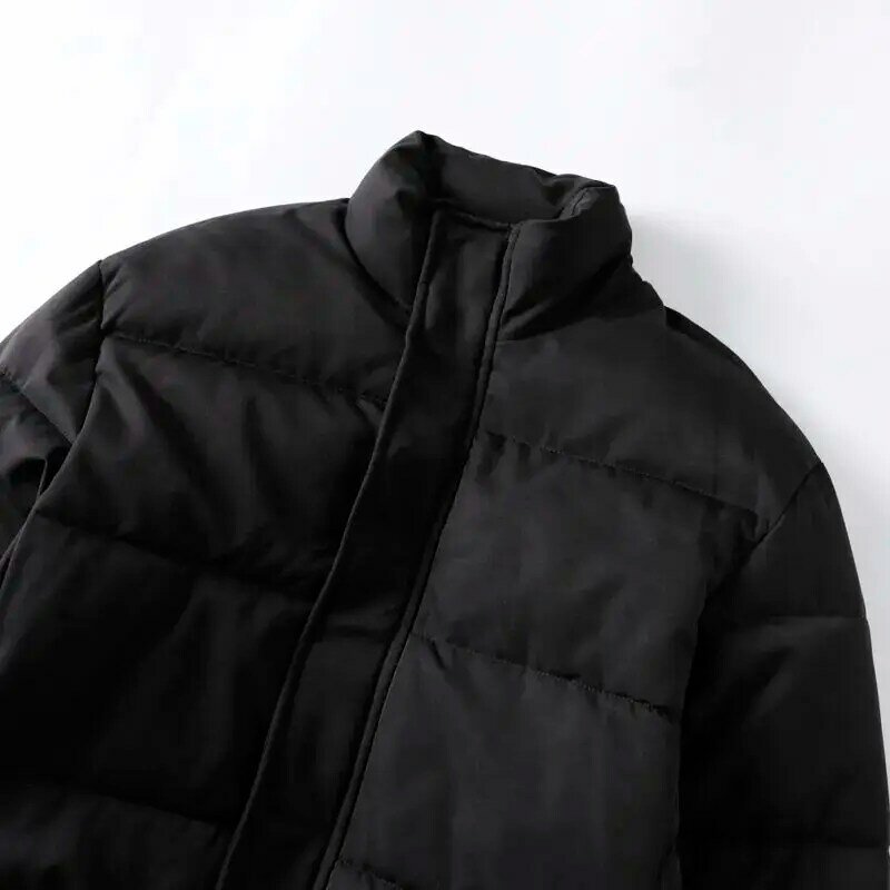Мужская куртка на хлопковом наполнителе, Повседневная Свободная короткая куртка в стиле ретро, пальто на молнии с длинными рукавами, новинка 2024