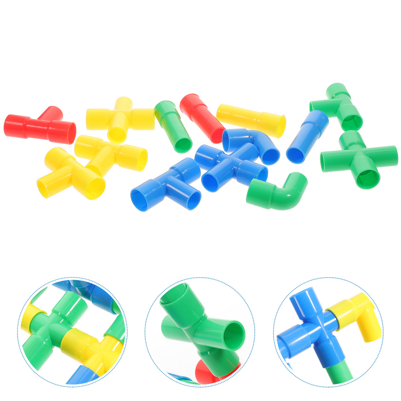 1 комплект пластиковых строительных блоков для водопроводной трубы, Детская развивающая игрушка, кубики и вставки разных цветов