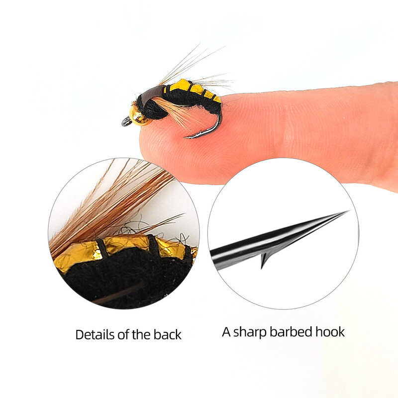Приманка биометрическая в белую полоску, нанокрючок для волос в виде насекомых, 1 шт.