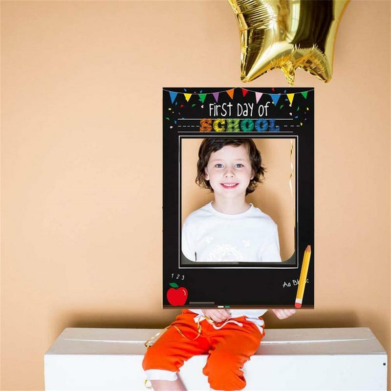 Creative Photo Frame First Day Of School Decorations Chalkboard Selfie Photo Booth Frame School Party Supplies