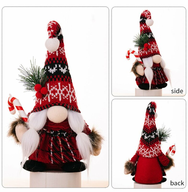 Christmas Gnomes Plush Santa Doll Knitted Fabric Xmas Tree Hanging Ornaments Dwarf Elf Decoration Gifts New Year 2024