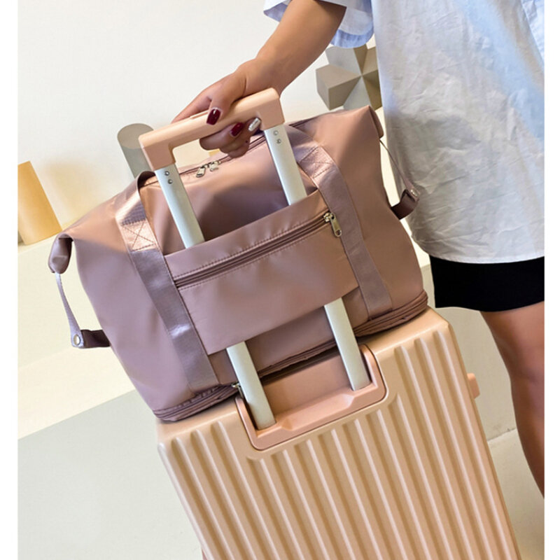 Torba podróżna o dużej pojemności torba podróżna dla kobiet składana torba na siłownię z możliwością rozbudowy wodoodporne etykiety na walizki torebka na ramię sportowa torba na ramię