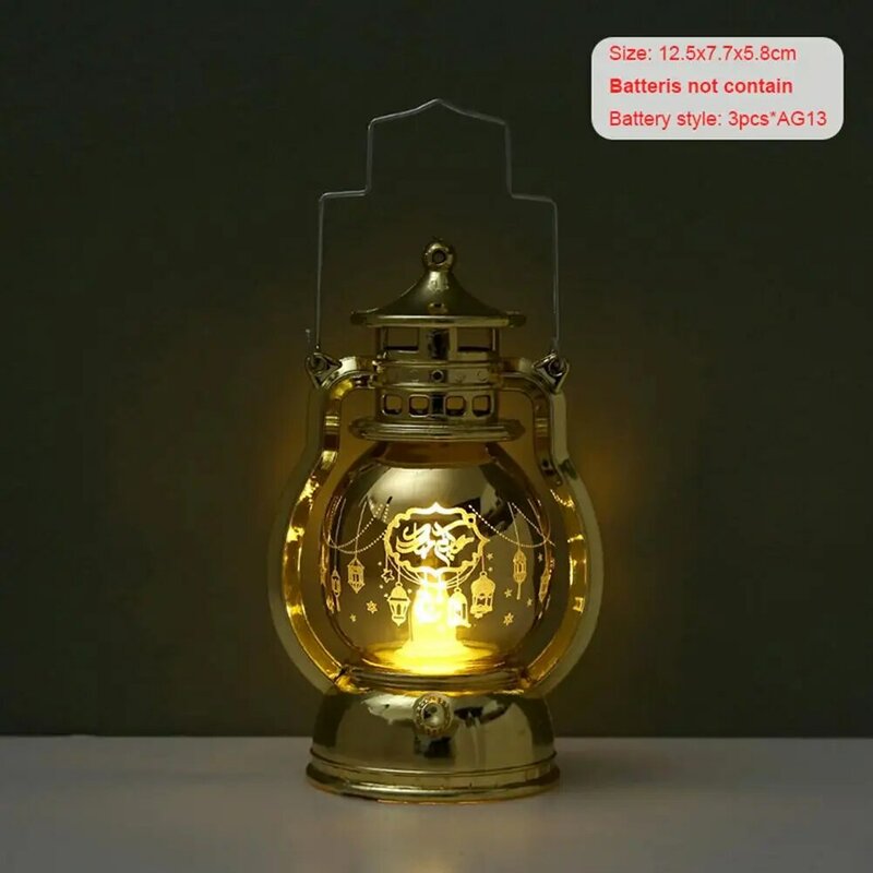 Portable Eid Mubarak Led Lantern Wind Lights Ramadan Gifts For Muslim Islamic Party Decoration