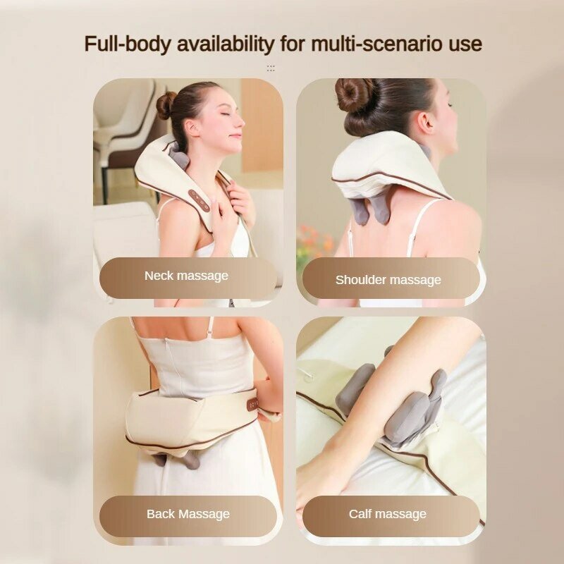 Massageador elétrico de pescoço e ombro, compressa de ar, amassar, massageador traseiro multifuncional, várias partes do corpo, 8D