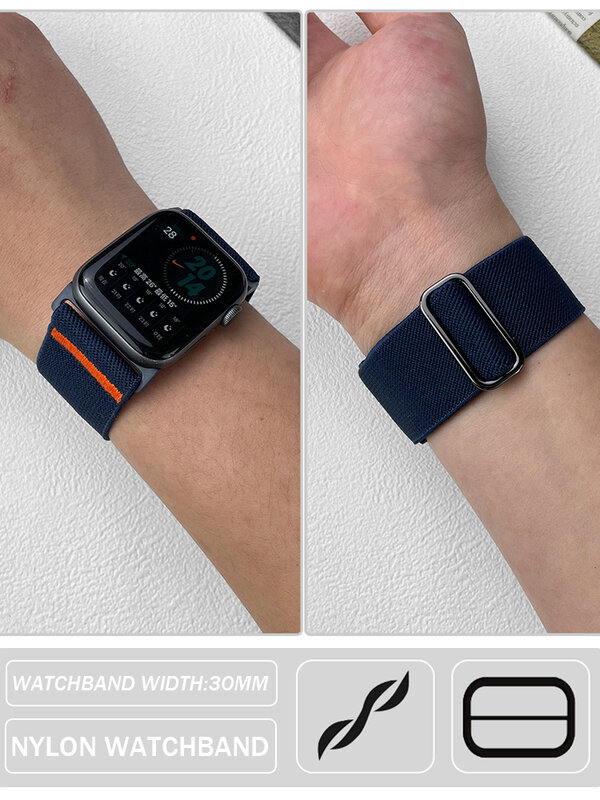 สายไนลอนสำหรับสายคาด Apple Watch iWatch Series 9 8 7 SE ULTRA 2สร้อยข้อมือ44มม. 45มม. 49มม. 40มม. 41มม.
