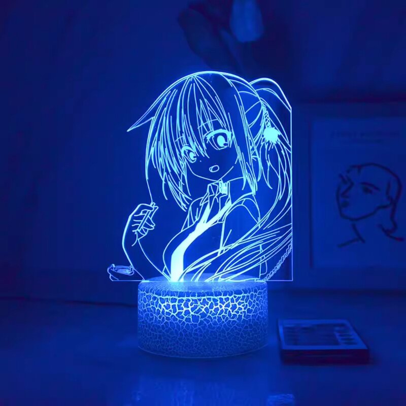 Lampu malam 3D gadis cantik Anime tembus pandang spandかき き akrilik lampu malam lampu meja kreatif hadiah untuk anak laki-laki perempuan dekorasi
