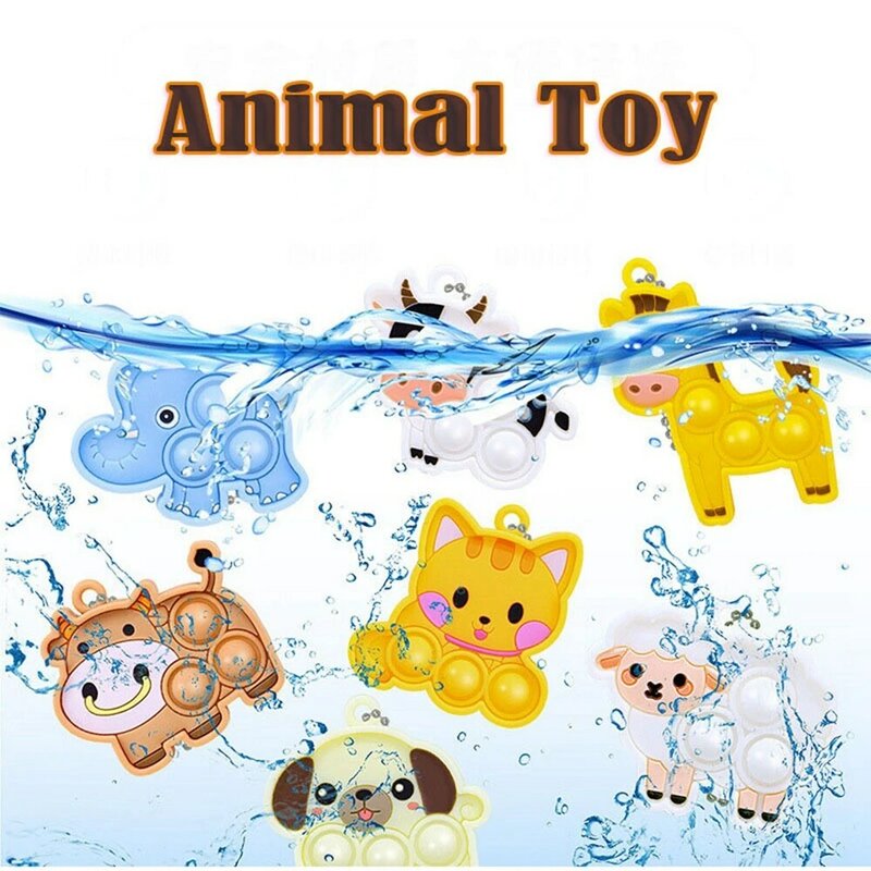 Animal Pop Fidget Brinquedos para Crianças e Adultos, Push Bubble Poppers, Brinquedo Sensorial de Alívio do Estresse, Favores de Festa, Ovelhas, Gato, Cães, Novo, 7 Pcs, 21Pcs