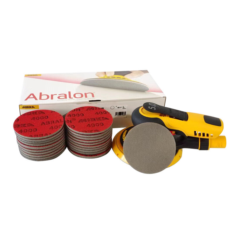 Mirka Abralon-disco de pulido de bucle de gancho con respaldo de espuma de papel de lija de esponja de 3 pulgadas, disco de agarre de 75mm, hojas de flocado para coche