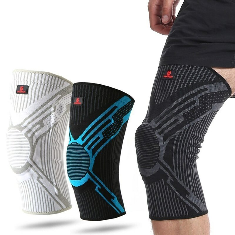 WorthWhile 1 PC Silicon Padded Basketball Knee Pads Patella Brace Kneepad for Joint Support Fitness Compression Sleeve Protector