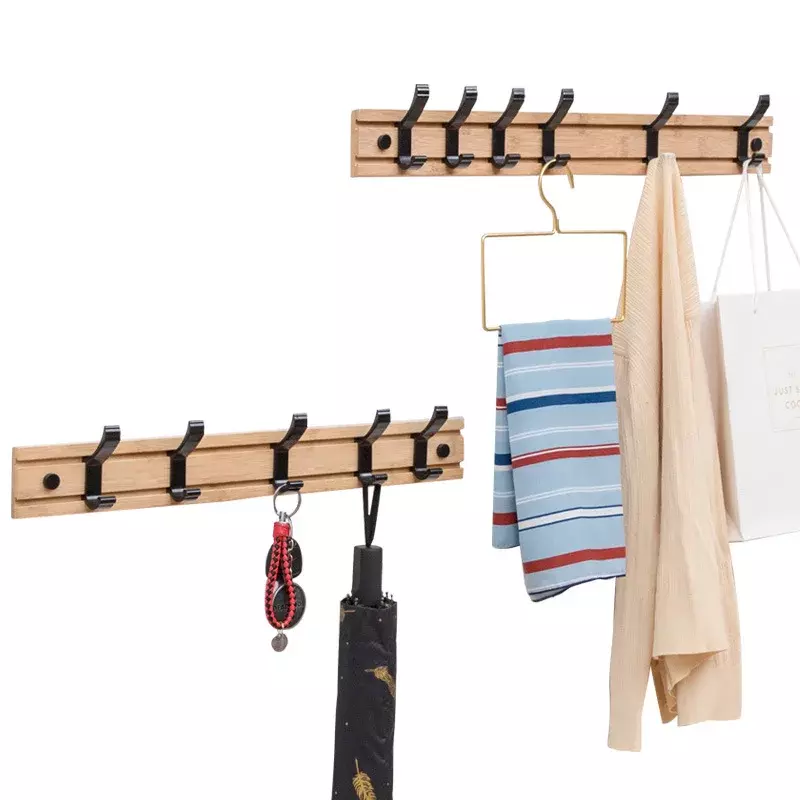 Crochets muraux en bambou pour vêtements, style nordique, meubles de chambre à coucher, porte-chapeau, cintre T1, salon, Cisco, mode