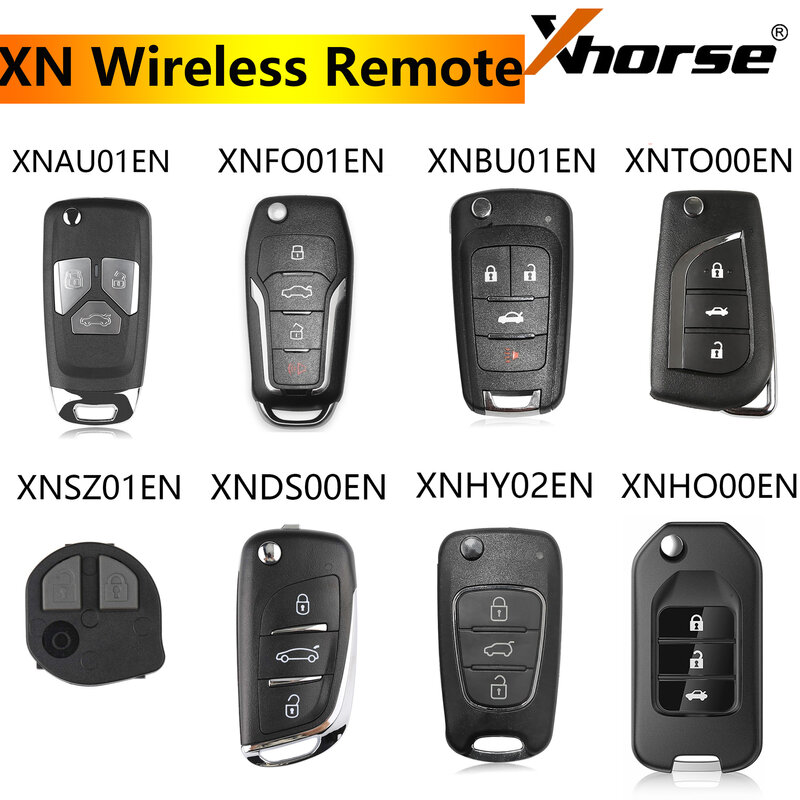 Xhorse-Clé de télécommande sans fil série XN, XNAU01EN, XNKFO01EN, XNBU01EN, XNTO00EN, XNSZ01EN, XNDS00EN, XNHY02EN, XNBathroom 00EN, 5 pièces/lot