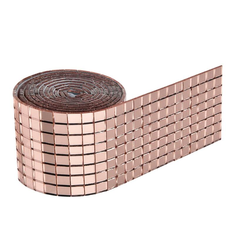 1600 szt. Samoprzylepne płytki z mozaiką kwadratowe szklane w kolorze różowego złota do łazienki