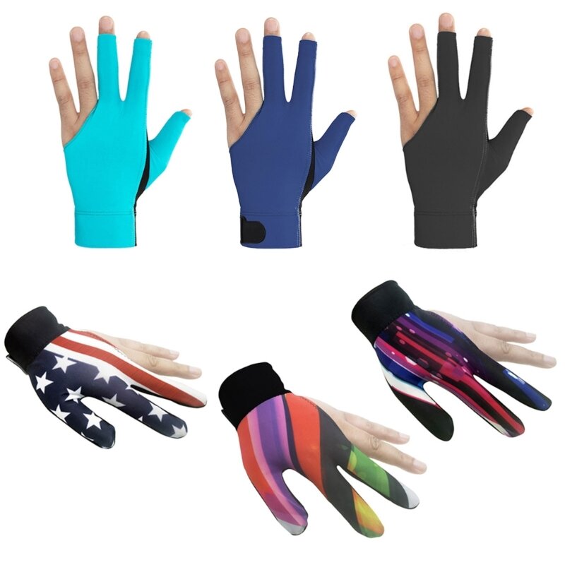 Перчатки с 3 пальцами для игры в бильярдный пул, снукерный кий, можно носить на правой или левой руке, НОВИНКА