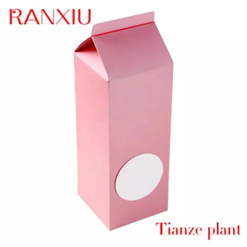 Custom custom printing Kraft card paper gift boxes pink color milk shape packaging paper box
