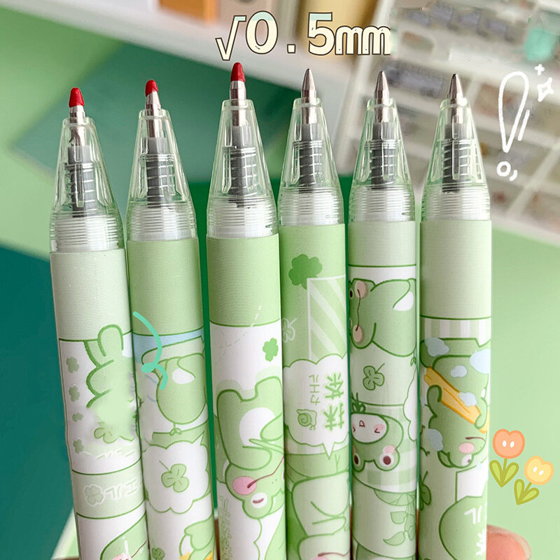 6Pcs Japanese Stationery Cute Pens School Korean Stationery Pen Kawaii Pen 0.5mm