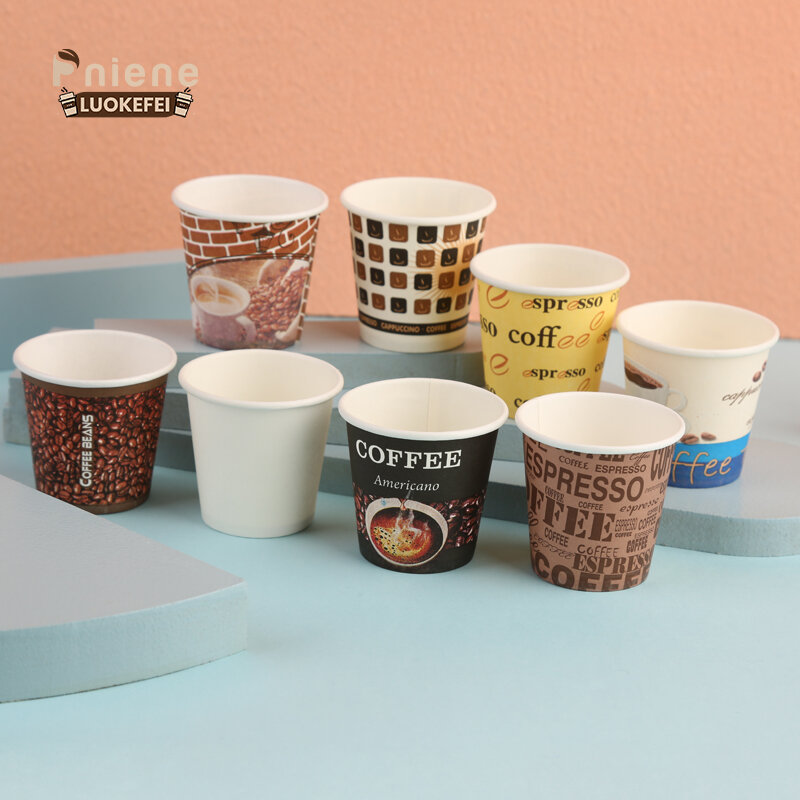 Taza de papel desechable personalizada, vaso de café de papel de 2,5 oz, precio de fábrica, producto personalizado, 2,5 oz