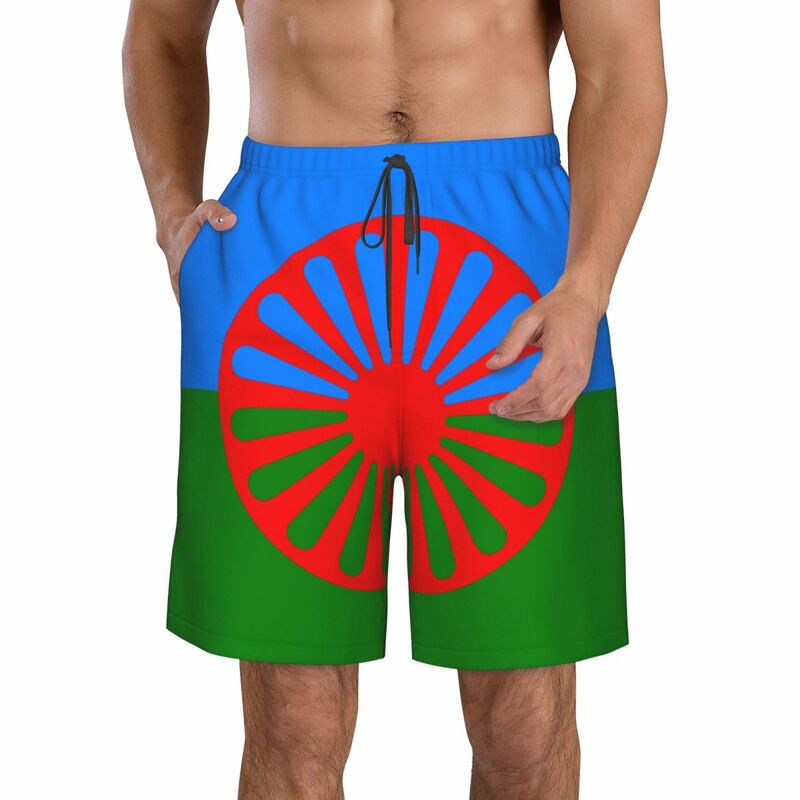 Romani Mensen Rom Zigeunervlag Heren Zwembroek Qucik Dry Board Strandshort Badpak Voor Heren Boardshorts Lichtgewicht