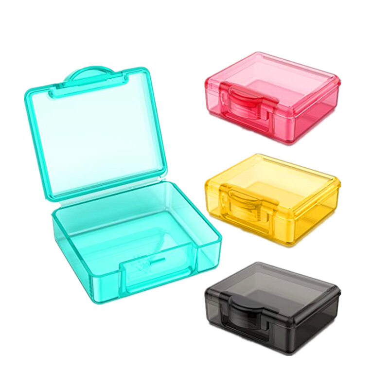 Pastillero pequeño de colores portátil, Mini organizador de píldoras transparente, bolsillo de viaje, caja de almacenamiento de medicamentos