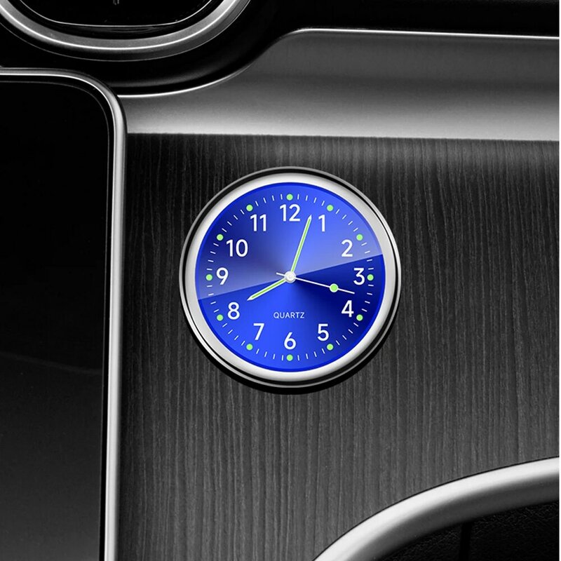 นาฬิการถยนต์ขนาดเล็กเรืองแสง5สีติดรถยนต์กลไก Jam Tangan Digital นาฬิกาควอตซ์นาฬิการถจักรยานยนต์เครื่องประดับอุปกรณ์เสริมรถยนต์