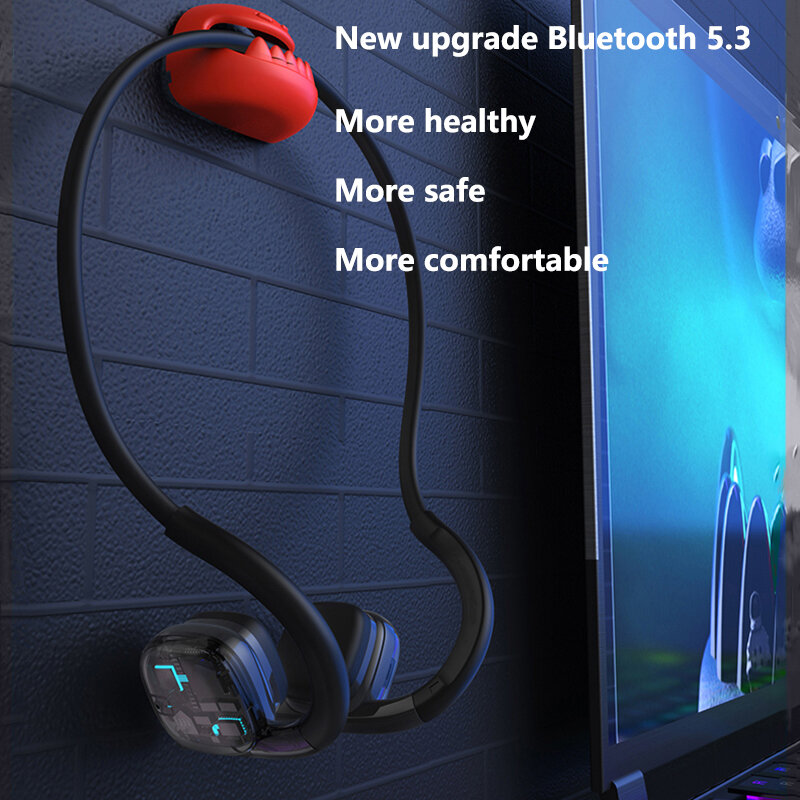 Echte beengeleiding koptelefoon bluetooth 5.3 draadloze oortelefoon waterdichte sport headset met microfoon voor trainingen hardlopen