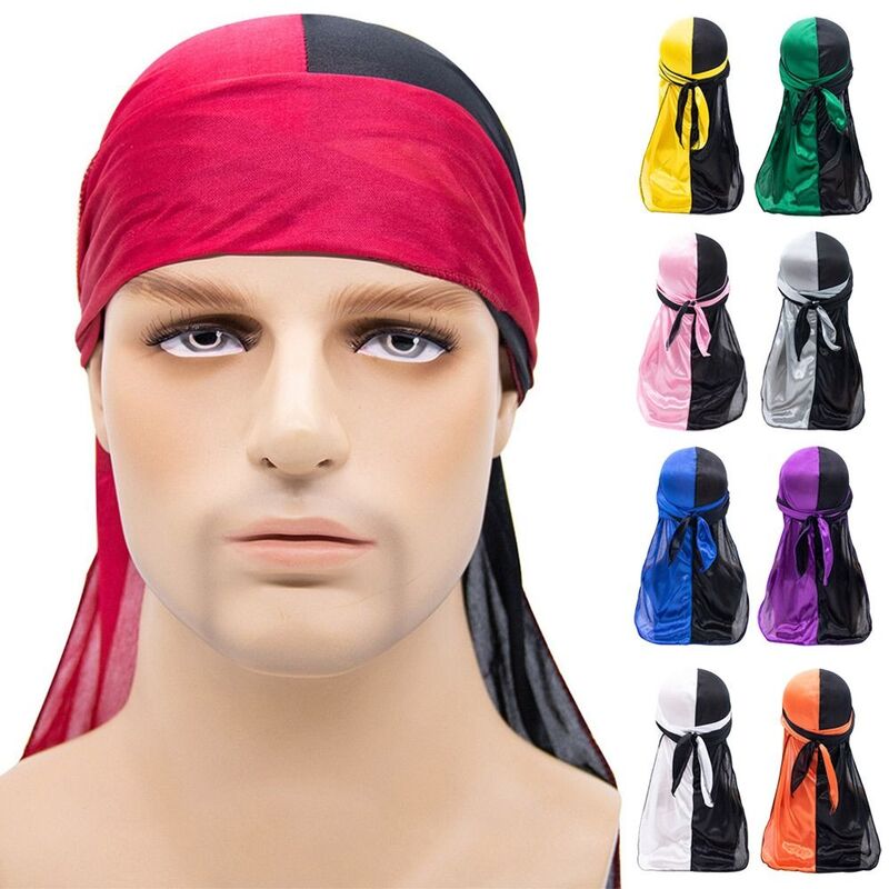 Bandana pra-ikat dapat diatur tipis bernapas topi bajak laut Hip-pop elastis Turban Hijab Pria Wanita