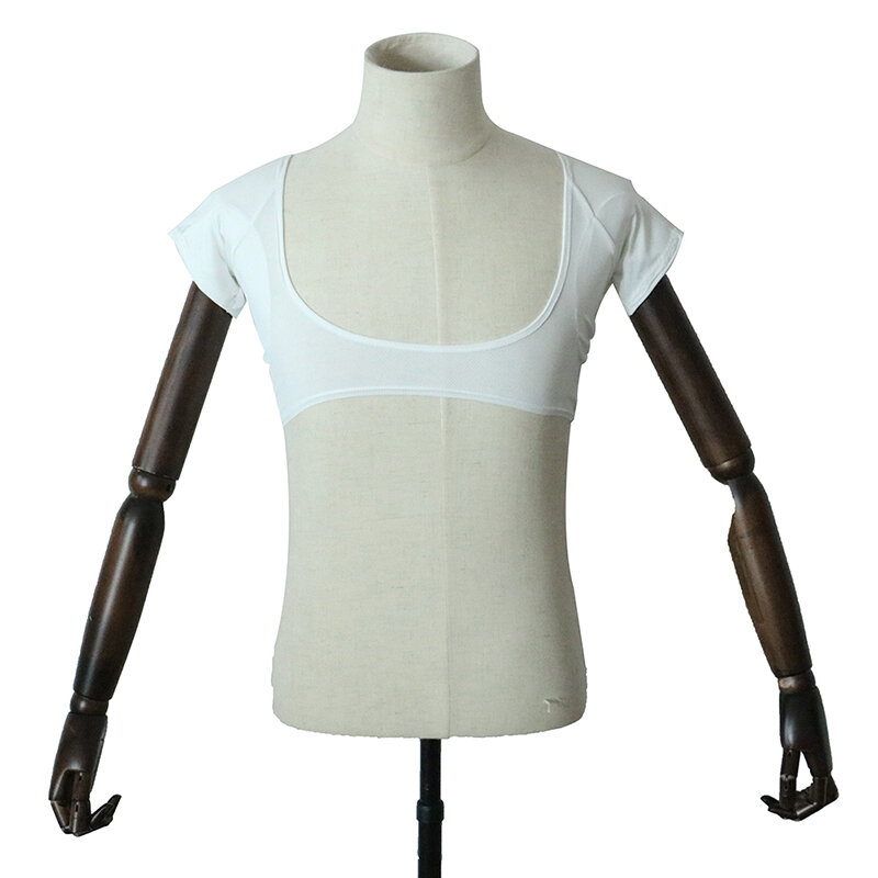 1 Stuk Wit T-Shirt Vorm Zweetpads Herbruikbaar Wasbaar Onderarm Oksel Zweetpads
