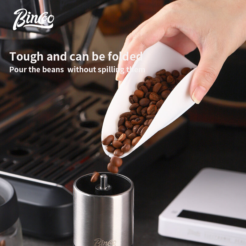 Bincoo ถาดใส่เมล็ดกาแฟทำจากซิลิโคนอุปกรณ์ชั่งน้ำหนักกาแฟอิตาเลียนแบบมือถาดจ่ายชากฎ