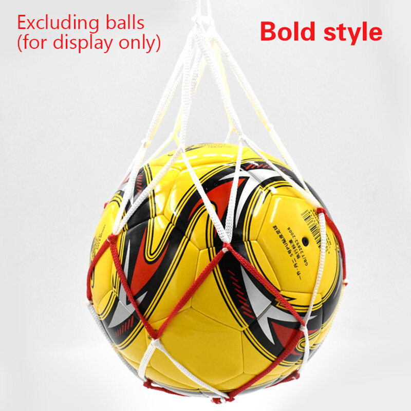 Bolsa de red de fútbol de nailon, equipo portátil de transporte de una sola bola, para deportes al aire libre, fútbol, baloncesto y voleibol
