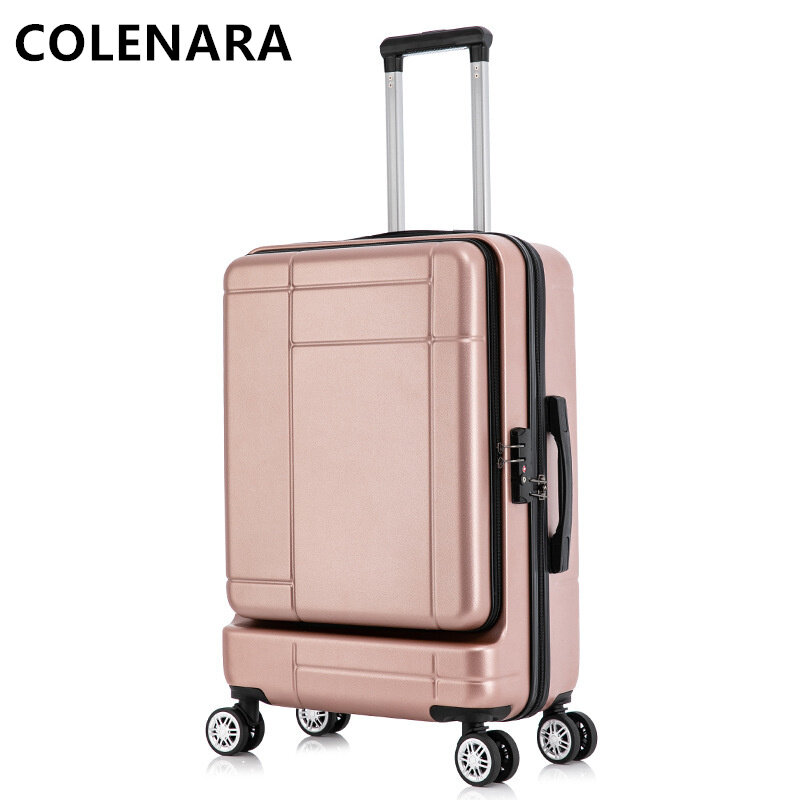 COLENARA sarung koper Bisnis perempuan, pelindung bukaan depan dapat menyimpan Laptop kotak asrama dengan roda penggulung bagasi