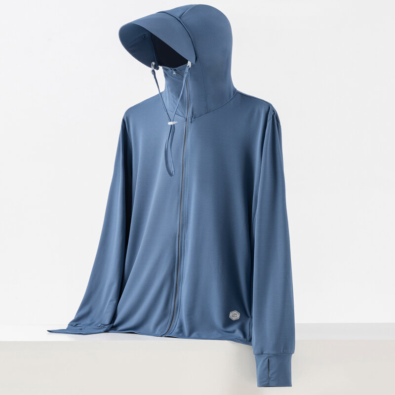 Upf50 + 남성용 슬림 재킷, 레저 야외 단색 통기성 사이클링 코트, 다목적 등산 여행 바람막이 패션