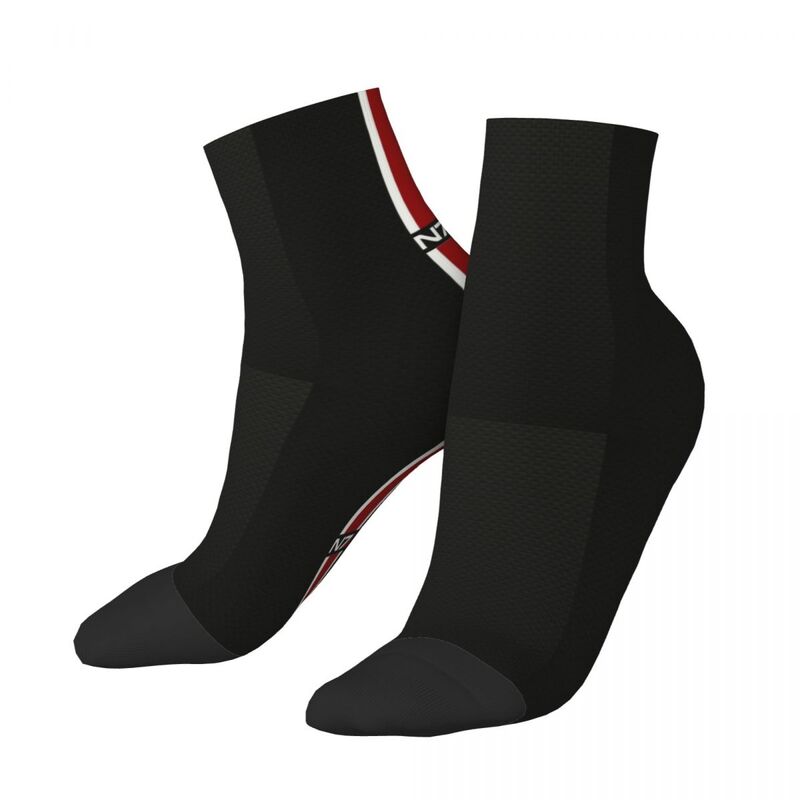 Novelty Printing Classic Video Game N7 Mass Effect Socks for Men Women Stretchy Summer Autumn Winter Crew Socks