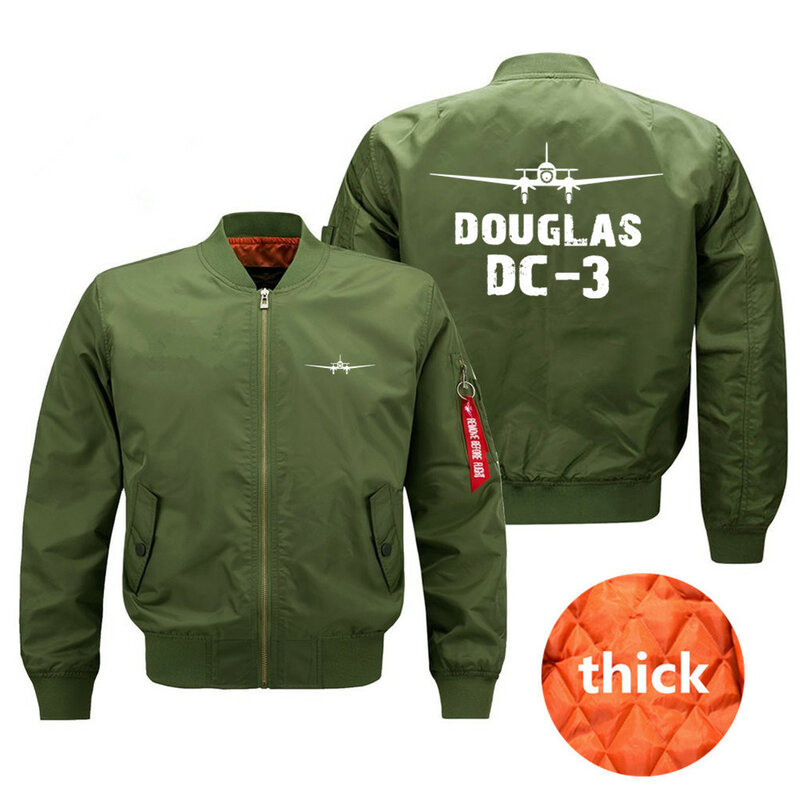 Douglas DC-3 조종사 Ma1 봄버 재킷 남성용, 용수철 가을 겨울 비행사 재킷 코트