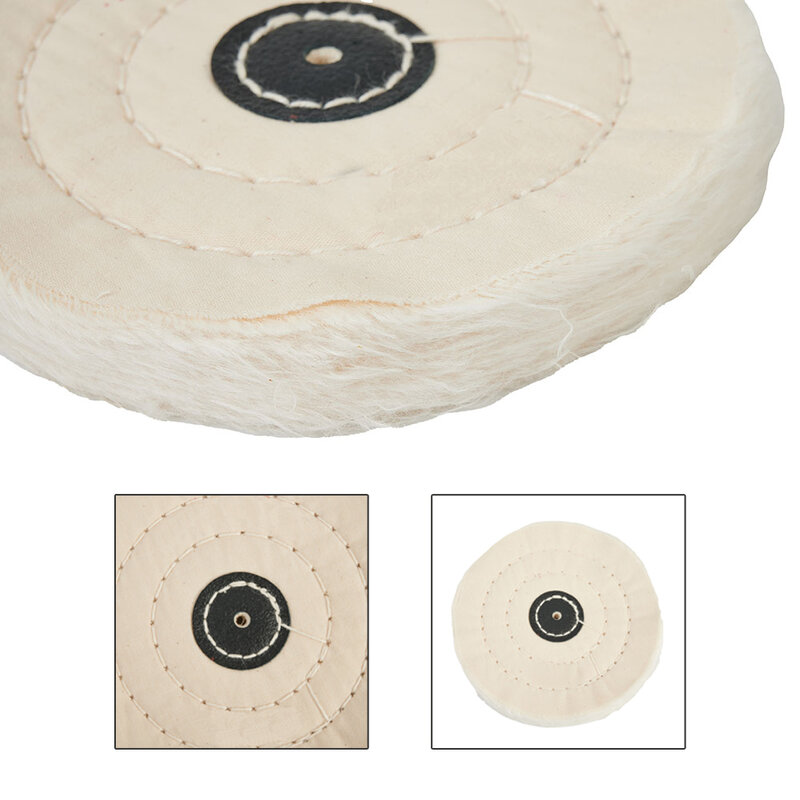 3"/4"/5"/6"/7"/8 Cloth Buffing Polishing Wheel Arbor Buffer Polish Grinder Pad Mat White   For Mirror L Replacement Accessories