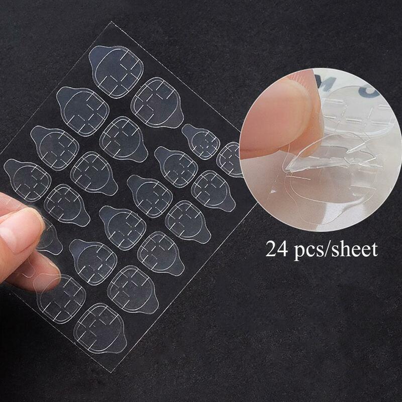 24-600 pezzi adesivo per unghie con colla a doppia faccia linguette adesive per unghie finte traspiranti impermeabili Jelly False Nails Tips