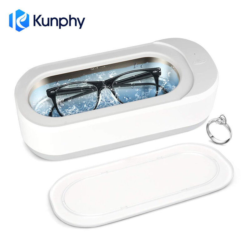KUNPHY-Ultrasonic Jóias Cleaner, Profissional Mini Máquina de Lavar Roupa para Óculos, Navalha Jóias Dental, 46KHZ