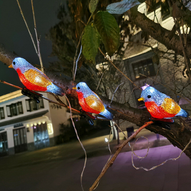5 In 1 2.5m Bird LED Solar String Lights Outdoor Waterproof Christmas Tree Decoration Lights for Garden Patio Holiday Lights