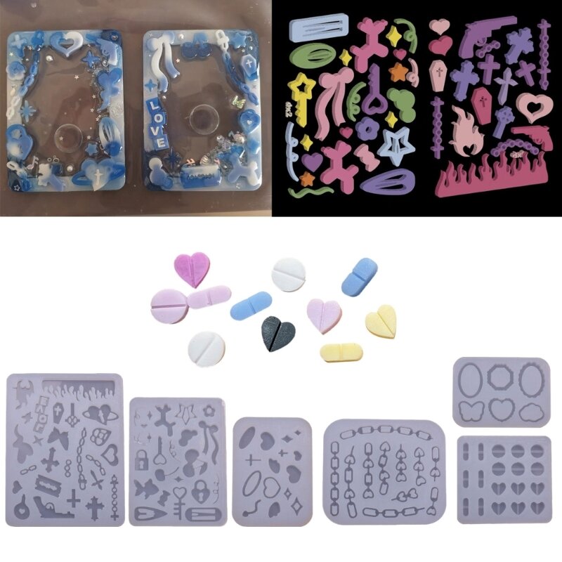R3MC Geometry Filler Moulds Resin Casting Molds Silicone Keychain Decorative Moulds