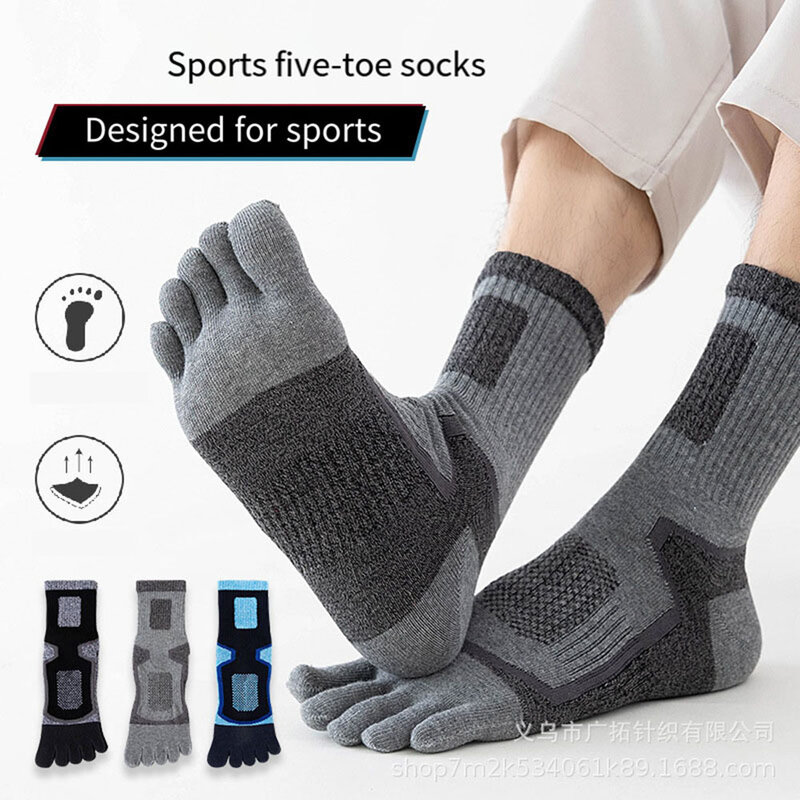 Five Finger Socks Sport Socks For Men Winter Warm Cotton Socks Stretch Breathable Athletic Socks Men Crew Socks With Toes 2023