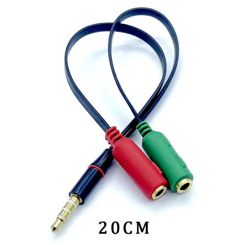 1pcs aux cabo 3.5mm cabo de áudio y-divisor conenctor 1 macho para 2 fêmea microfone fone de ouvido estéreo mp3 mp4 adaptador de fio