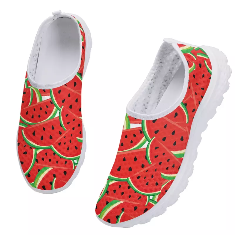 Кроссовки сетчатые с принтом арбуза, удобные лоферы с фруктовым принтом, дышащие, Повседневная летняя Уличная обувь
